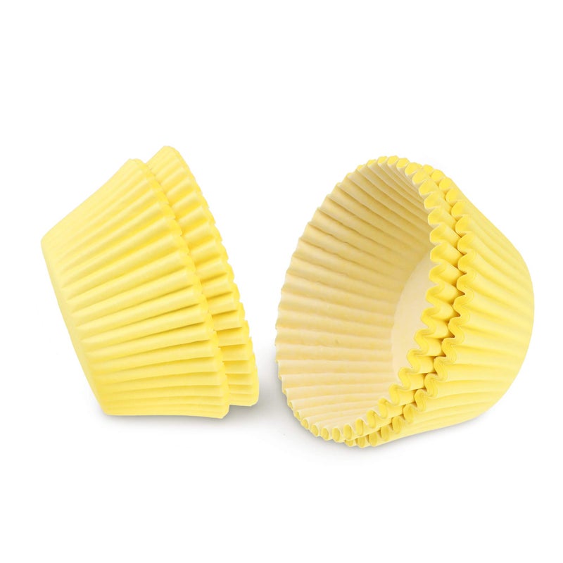 TRUSBER Baking Cups, 100 pieces Paper Cupcake Wrappers Nonstick Muffin Molds Baking Cup Holders for Wedding, Birthday, Baby Shower or Holiday Party (Yellow) - Image 4